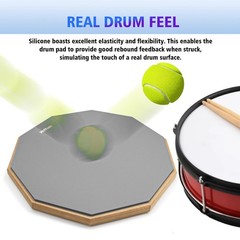 12 Inch Practice Drum Pad with Stand, Sticks and Drum Stick Bucket, Beginner …