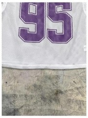 Men’s Jersey Shirt Number Graphic Mesh Tank Top Small White and Purple