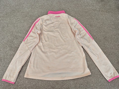 CLASSIC OFFALY O’NEILLS GAA GAELIC HURLING 1/4 ZIP PINK/WHITE TOP LADIES SIZE 12