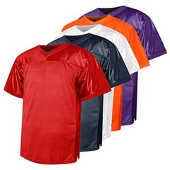 Blank Football Jersey,90s Hip Hop Sports Mesh Practice Plain X-Large Red