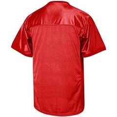 Blank Football Jersey,90s Hip Hop Sports Mesh Practice Plain X-Large Red