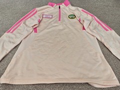 CLASSIC OFFALY O’NEILLS GAA GAELIC HURLING 1/4 ZIP PINK/WHITE TOP LADIES SIZE 12