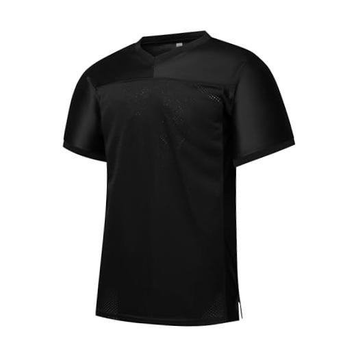 Unisex Blank Football Jersey Mesh Athletic Football Shirt X-Large Black