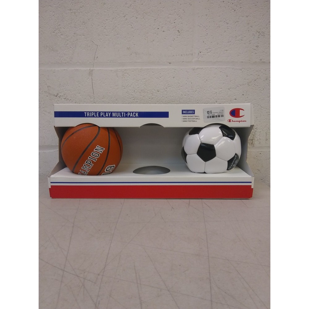 Champion Inflatable 2 pc Classic Mini Soccer Ball & Basketball, Indoor / Outdoor