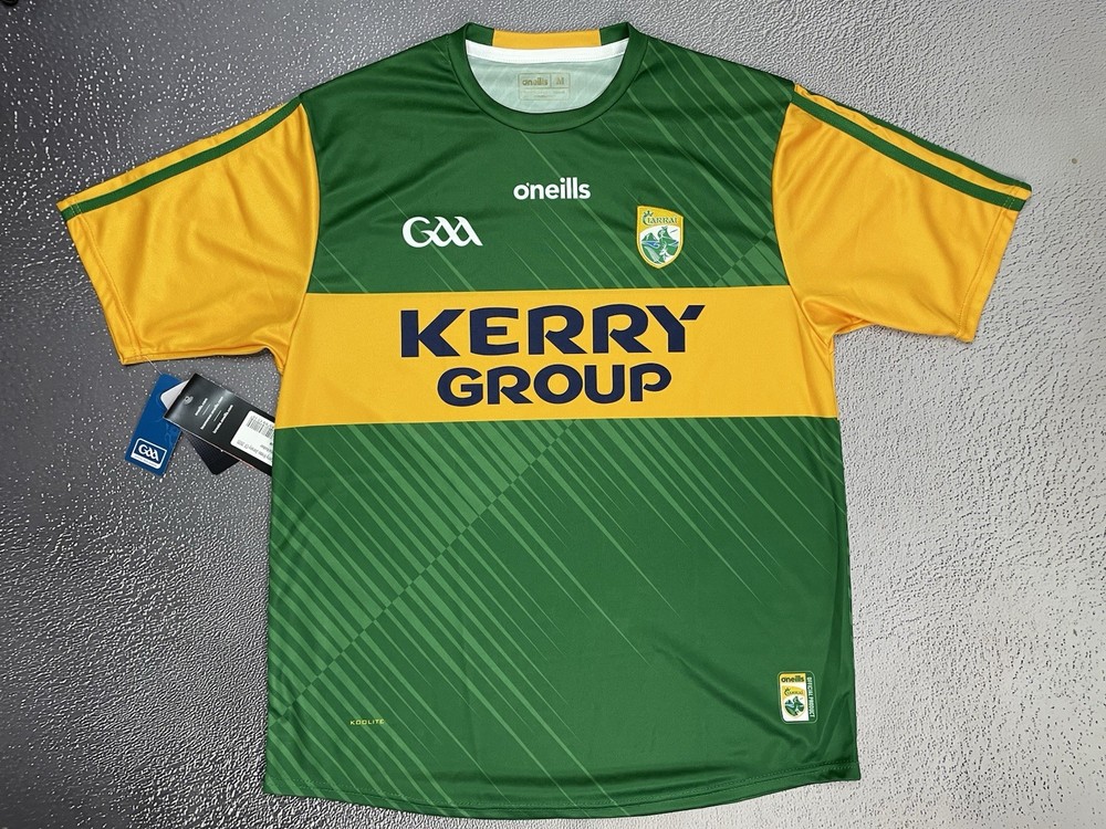 New CLARRAI O’NEILLS GEALIC Football Green Yellow Jersey GAA Size Medium