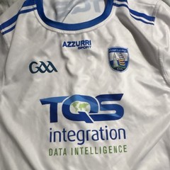 Azzurri Sport Waterford GAA Gaelic Football Jersey White Blue Polyester Durable