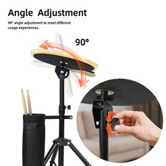 12 Inch Practice Drum Pad with Stand, Sticks and Drum Stick Bucket, Beginner …