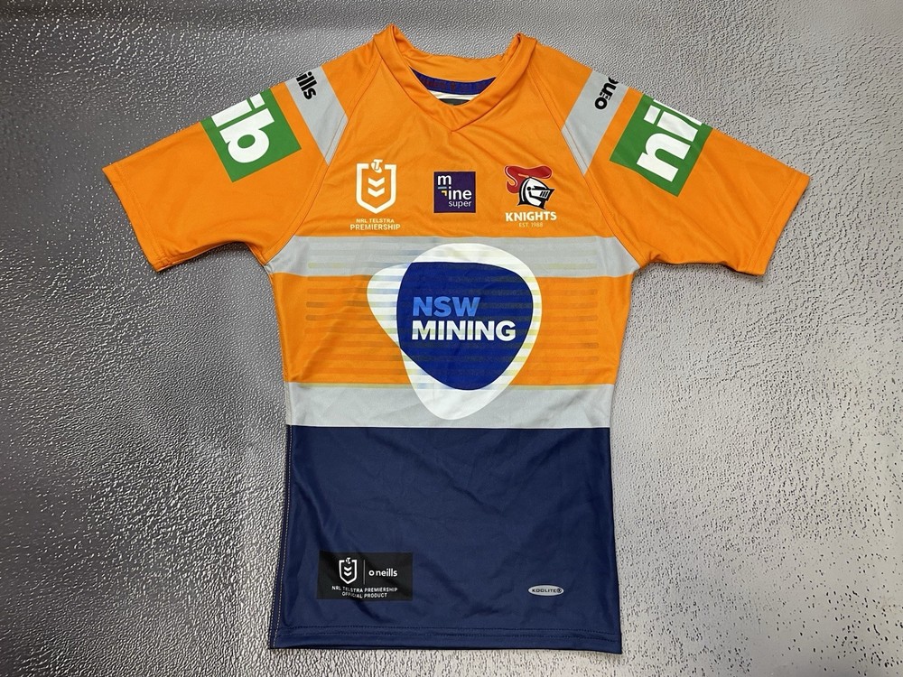 New NRL O’NEILLS KNIGHTS NEWCASTLE SHIRT ORANGE JERSEY RUGBY SIZE SMALL