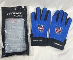 ProKnit Adult USGAA Latex Foam Palm Hurling Sports GAA Gloves – Blue – Medium