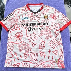 O’Neills Mayo GAA Gaelic Football Jersey White/Red/Black XL Polyester Breathable