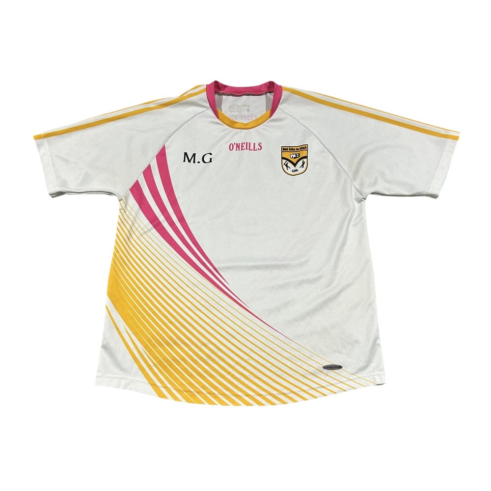 ONeills Ballinagh GAA Jersey S Men White Yellow Koolite Training Irish Blokecore