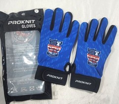 ProKnit Adult USGAA Latex Foam Palm Hurling Sports GAA Gloves – Blue – Large