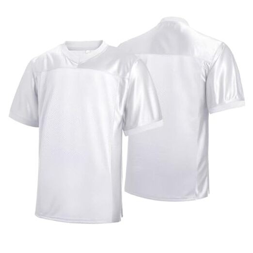 Blank Football Jersey,Football Jerseys for Men Unisex Classic XX-Large White
