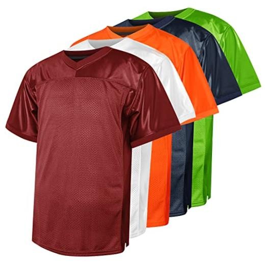 Blank Football Jersey,90s Hip Hop Sports Mesh Practice Plain Large Claret
