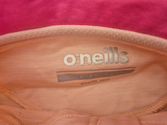 CLASSIC OFFALY O’NEILLS GAA GAELIC HURLING 1/4 ZIP PINK/WHITE TOP LADIES SIZE 12