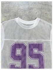 Men’s Jersey Shirt Number Graphic Mesh Tank Top Small White and Purple
