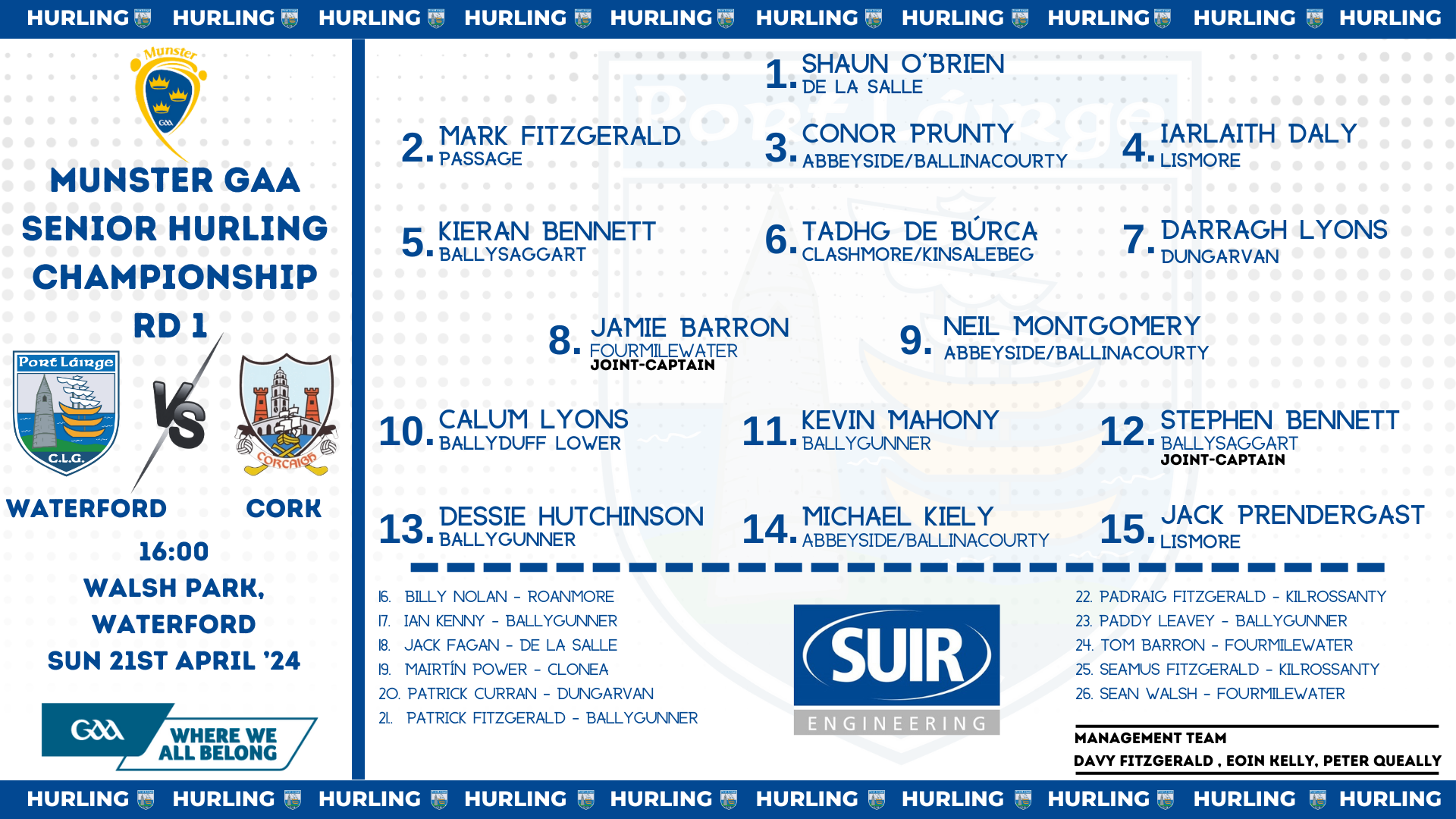 Waterford senior hurling fixtures sales